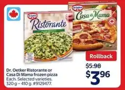 Walmart Dr. Oetker Ristorante or Casa di Mama Frozen Pizza offer