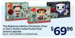 Walmart The Nightmare Before Christmas, Pixar or Harry Potter Funko Pocket Pop! Advent Calendar offer