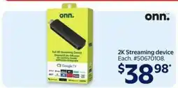 Walmart onn. 2K Streaming Device offer