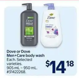 Walmart Dove or Dove Men+Care Body Wash offer