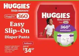Walmart Huggies Little Movers Easy Slip-On Diaper Pants offer