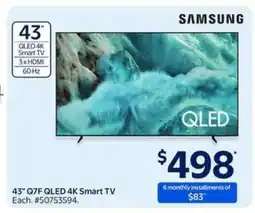Walmart Samsung 43 Q7F QLED 4K Smart TV offer