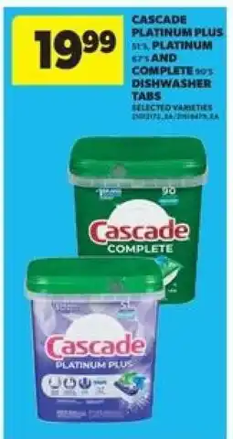 Real Canadian Superstore Cascade Platinum Plus and Complete Dishwasher Tabs offer