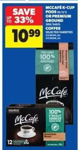 Real Canadian Superstore McCafé K-Cup Pods or Premium Ground Coffee offer