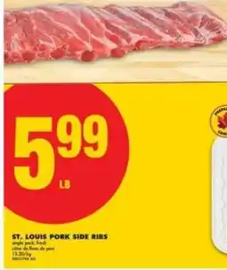 No Frills St. Louis pork side ribs offer