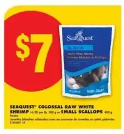 No Frills SEAQUEST COLOSSAL RAW WHITE SHRIMP or SMALL SCALLOPS offer