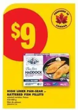 No Frills HIGH LINER PAN-SEAR BATTERED FISH FILLETS offer