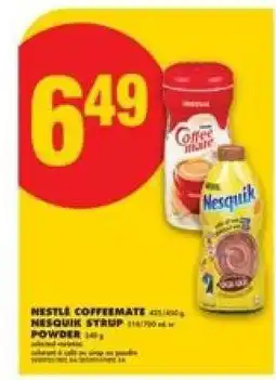 No Frills NESTLÉ COFFEEMATE / NESQUIK SYRUP / POWDER offer
