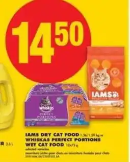 No Frills IAMS DRY CAT FOOD / WHISKAS PERFECT PORTIONS WET CAT FOOD offer