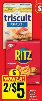 Food Basics CHRISTIE RITZ OR TRISCUIT CRACKERS offer