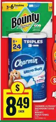 Food Basics Charmin Ultra Soft Bathroom Tissue & Bounty Paper Towel offer