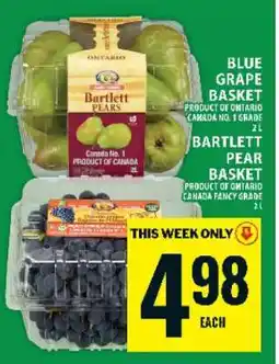 Food Basics Blue Grape Basket / Bartlett Pear Basket offer