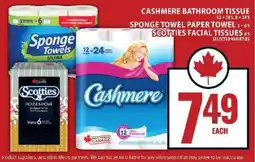 Food Basics Cashmere Bathroom Tissue, Sponge Towel Paper Towel, Scotties Facial Tissues offer