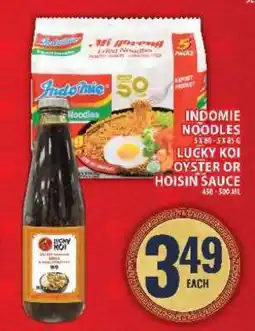 Food Basics Indomie Noodles / Lucky Koi Oyster or Hoisin Sauce offer