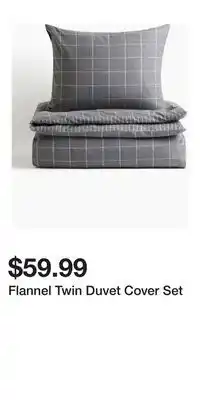 H&M Flannel Twin Duvet Cover Set offer