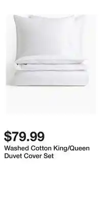 H&M Washed Cotton King/Queen Duvet Cover Set offer