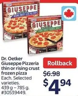 Walmart Dr. Oetker Giuseppe Pizzeria thin or rising crust frozen pizza offer
