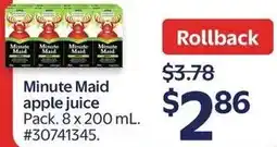 Walmart Minute Maid apple juice offer