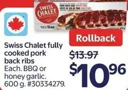 Walmart Swiss Chalet fully cooked pork back ribs offer