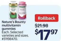 Walmart Nature's Bounty multivitamin gummies offer