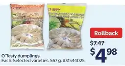 Walmart O'Tasty dumplings offer