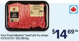 Walmart Your Fresh Market beef stir fry strips offer