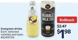 Walmart Evergreen drinks offer