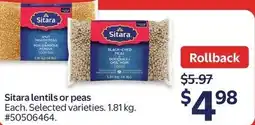 Walmart Sitara lentils or peas offer