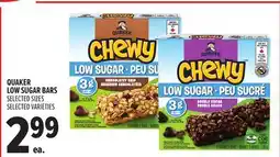 Metro QUAKER LOW SUGAR BARS offer