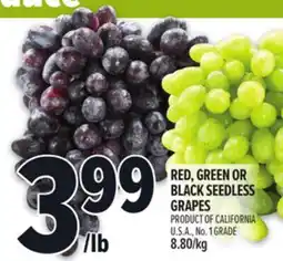Metro RED, GREEN OR BLACK SEEDLESS GRAPES offer