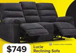Leon's Lucie Reclining Sofa - Charcoa offer
