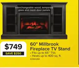Leon's Millbrook 59.75 Fireplace TV Stand - Fawn Aged Oak offer