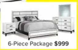 Leon's Fog 6-Piece Queen Bedroom Package - White, Black offer