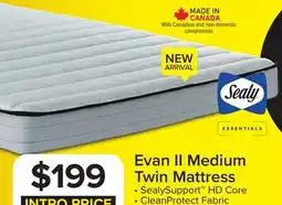 Leon's Sealy Essentials Evan II Medium Twin Mattress offer