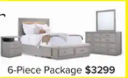 Leon's Fresh Perspective Cascade 6-Piece Queen Storage Bench Bedroom Package - Dovetail Grey offer