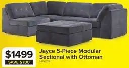 Leon's Jayce 5-Piece Modular Sectional with Ottoman - Grey offer