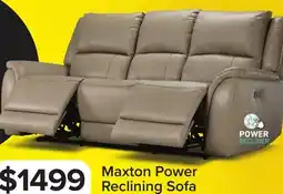 Leon's Maxton Leather Power Reclining Sofa - Taupe offer