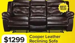 Leon's Cooper Leather Reclining Sofa - Brown offer