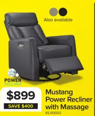 Leon's Mustang Swivel Glider Power Recliner - Dark Grey offer