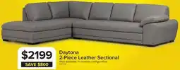 Leon's Daytona Leather 2-Piece Sectional with Left-Facing Chaise - Light Grey offer