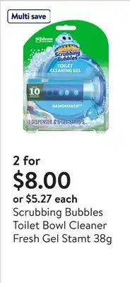 Walmart Scrubbing Bubbles Toilet Bowl Cleaner Fresh Gel Stamt 38g offer