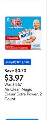 Walmart Mr Clean Magic Eraser Extra Power, 2 Count offer