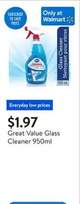 Walmart Great Value Glass Cleaner 950ml offer