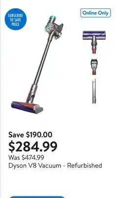 Walmart Dyson V8 Vacuum - Refurbished offer