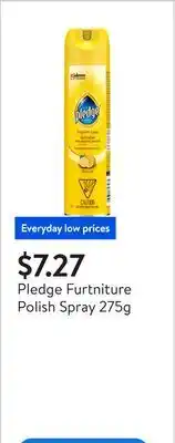 Walmart Pledge Furtniture Polish Spray 275g offer