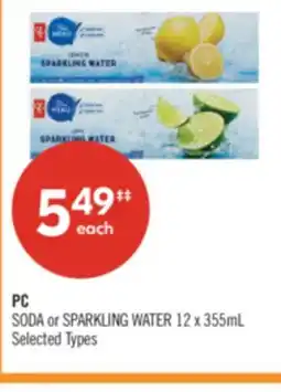 Shoppers Drug Mart PC SODA or SPARKLING WATER offer