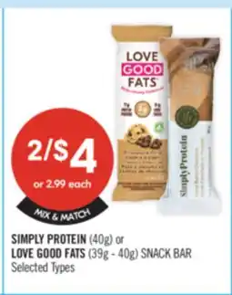 Shoppers Drug Mart SIMPLY PROTEIN (40g) or LOVE GOOD offer