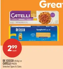 Shoppers Drug Mart DE CECCO (454g) or CATELLI PASTA offer