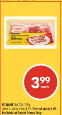 Shoppers Drug Mart NO NAME BACON 375g offer