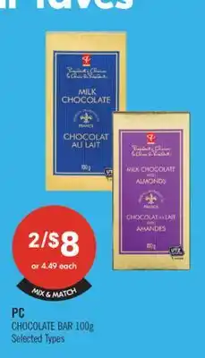 Shoppers Drug Mart PC CHOCOLATE BAR offer